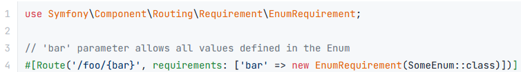 Route requirement via des Enum