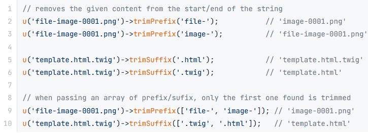 Fonction trim avec le composant String